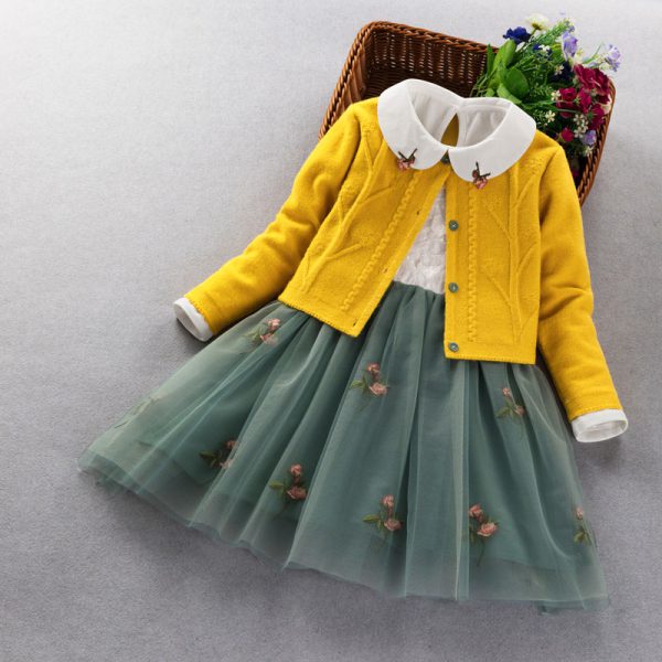 Elegant Girls clothing set new spring autumn Kids princess coat+dress 2Pcs suit for girl party children clothes - Image 11