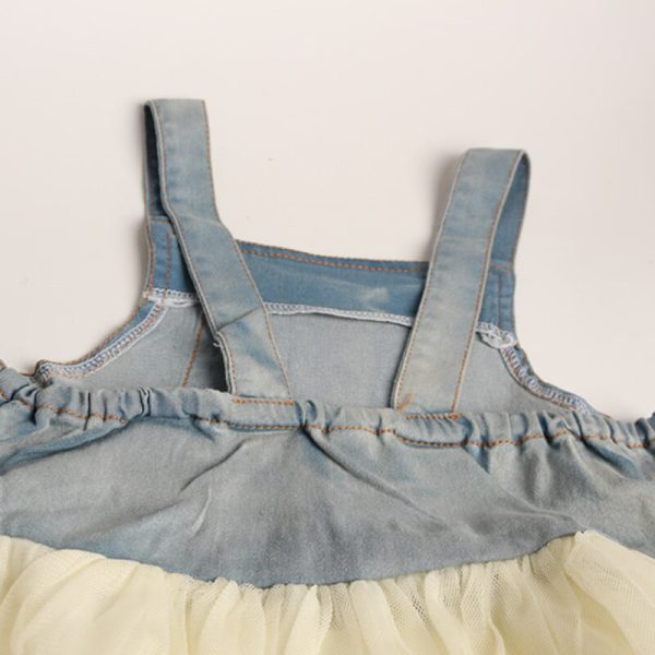 Summer Lace Denim Patch Baby Girl Dress Children Party Frock Toddler Girl Clothing Kids Princess Dress - Image 5
